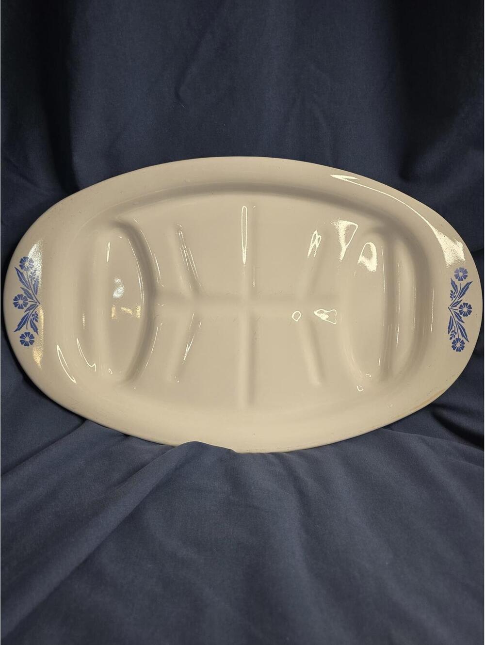 Vintage Corning Ware Blue Cornflower Meat Platter